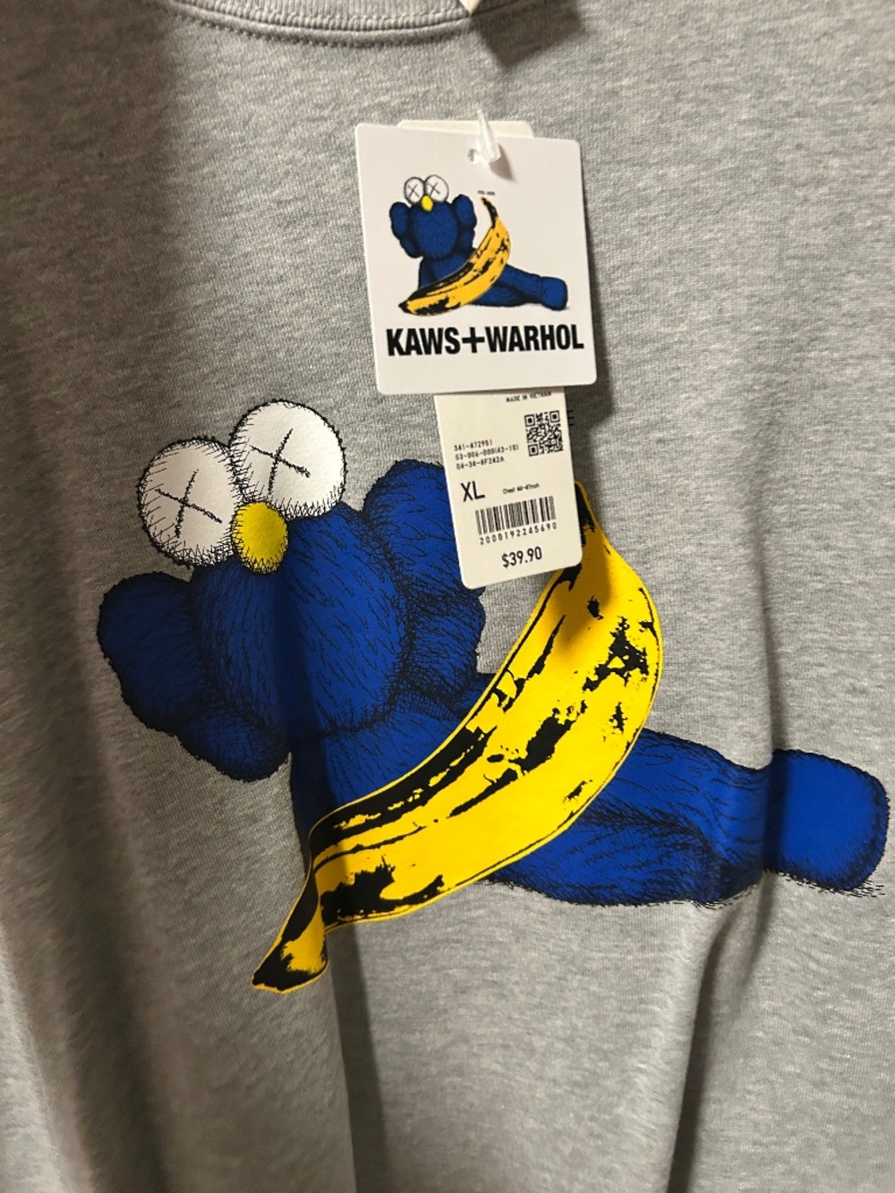 UNIQLO Kaws x Warhol gray sweatshirt NEW